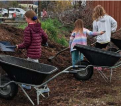 Volunteers doing a great job at a school & community garden working bee